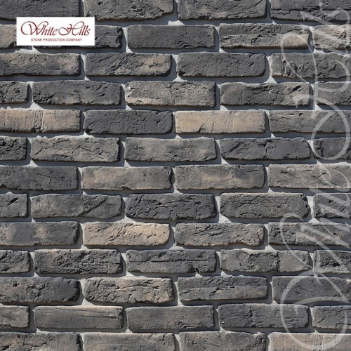 Картинка товара Плитка Берн брик 397-80 (серый с темно-серыми прокрасами) White Hills цемент (242-267)*(60-75)мм