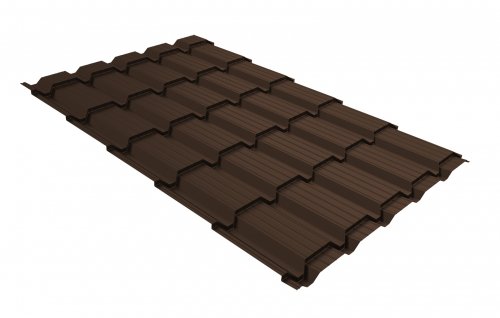 Картинка товара Металлочерепица квадро профи Grand Line 0,5 Rooftop Бархат RAL 8017 шоколад