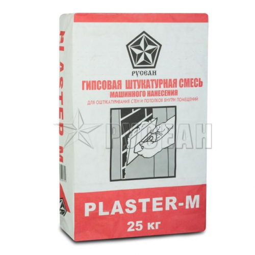 Картинка товара Штукатурка гипсовая Русеан Plaster-M серый 25кг