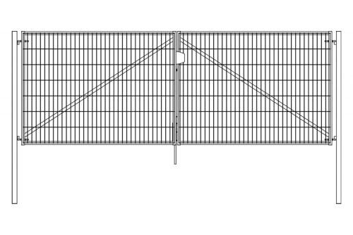 Ворота Light без замка 2,03х4,0 RAL 6005